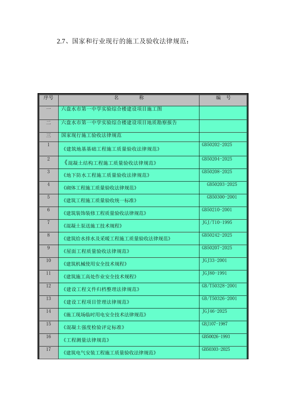 六盘水市第一中学实验综合楼建设项目施工组织设计_第3页