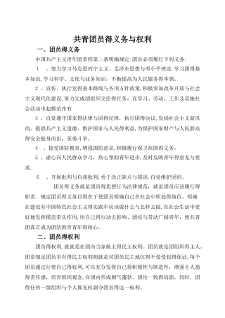 共青团员的义务和权利