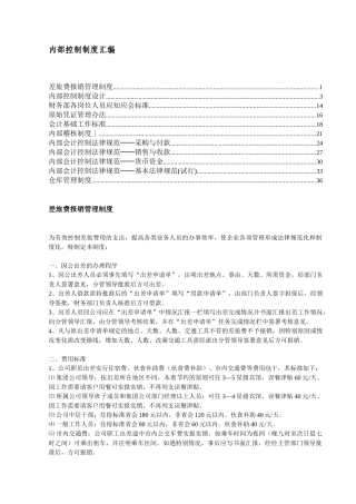 内部控制制度汇编