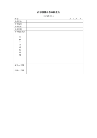 内部质量体系审核报告203-6
