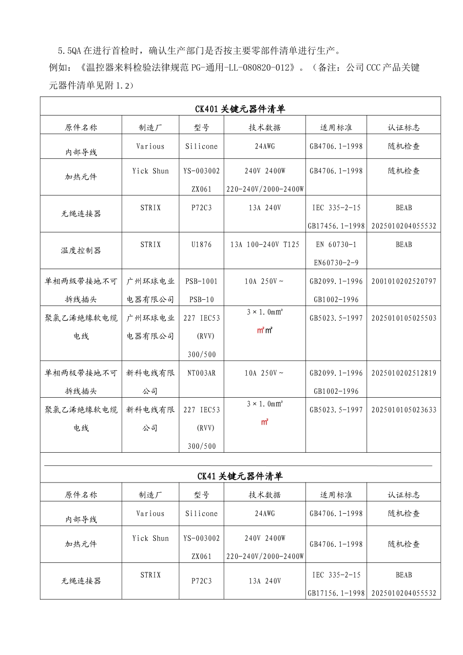 内销产品主要零部件来料管理规定_第2页