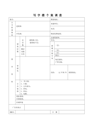 写字楼个案调查