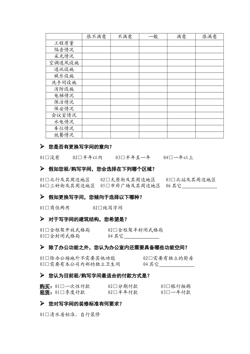 写字间市调问卷_第2页