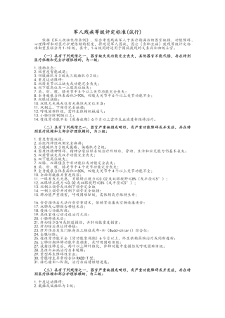 军人残疾等级评定标准