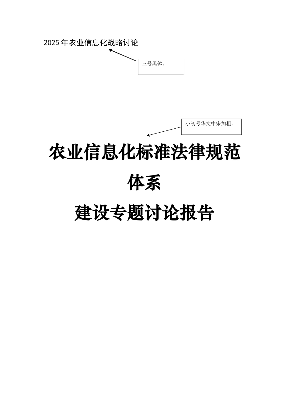 农业信息化战略研究报告格式模板农业信息化标准规范体系研究_第1页