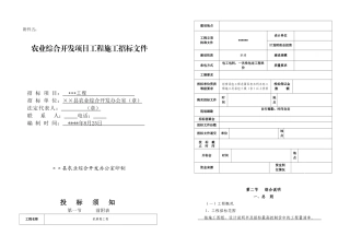 农业综合开发项目工程施工招标文件