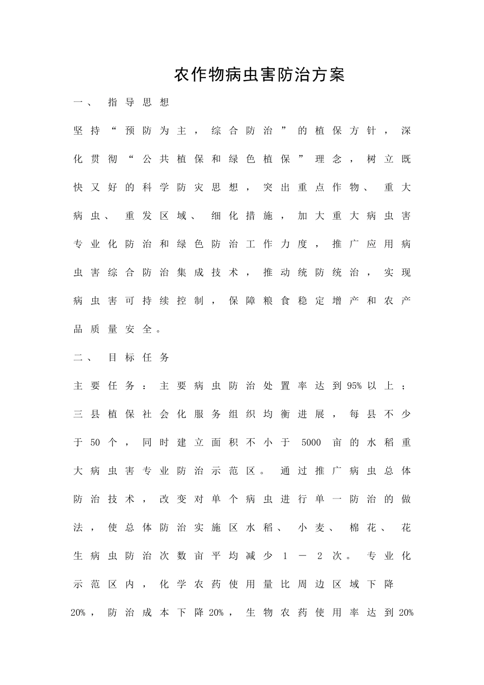 农作物病虫害防治方案精品策划方案_第1页