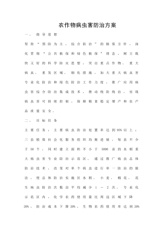 农作物病虫害防治方案精品策划方案