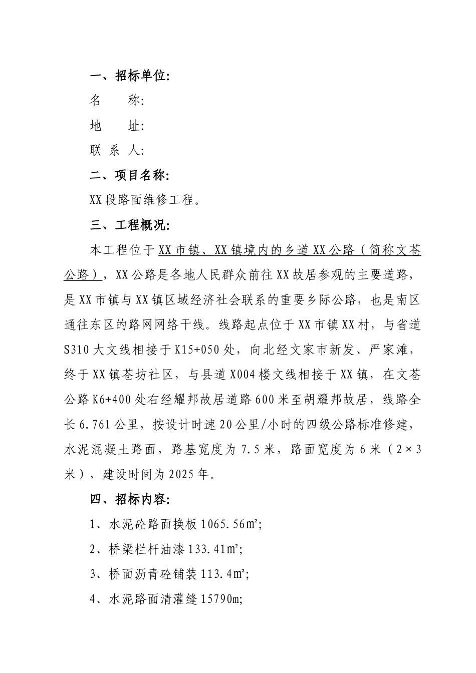 农村公路养护工程路面维修工程项目招标文件_第2页