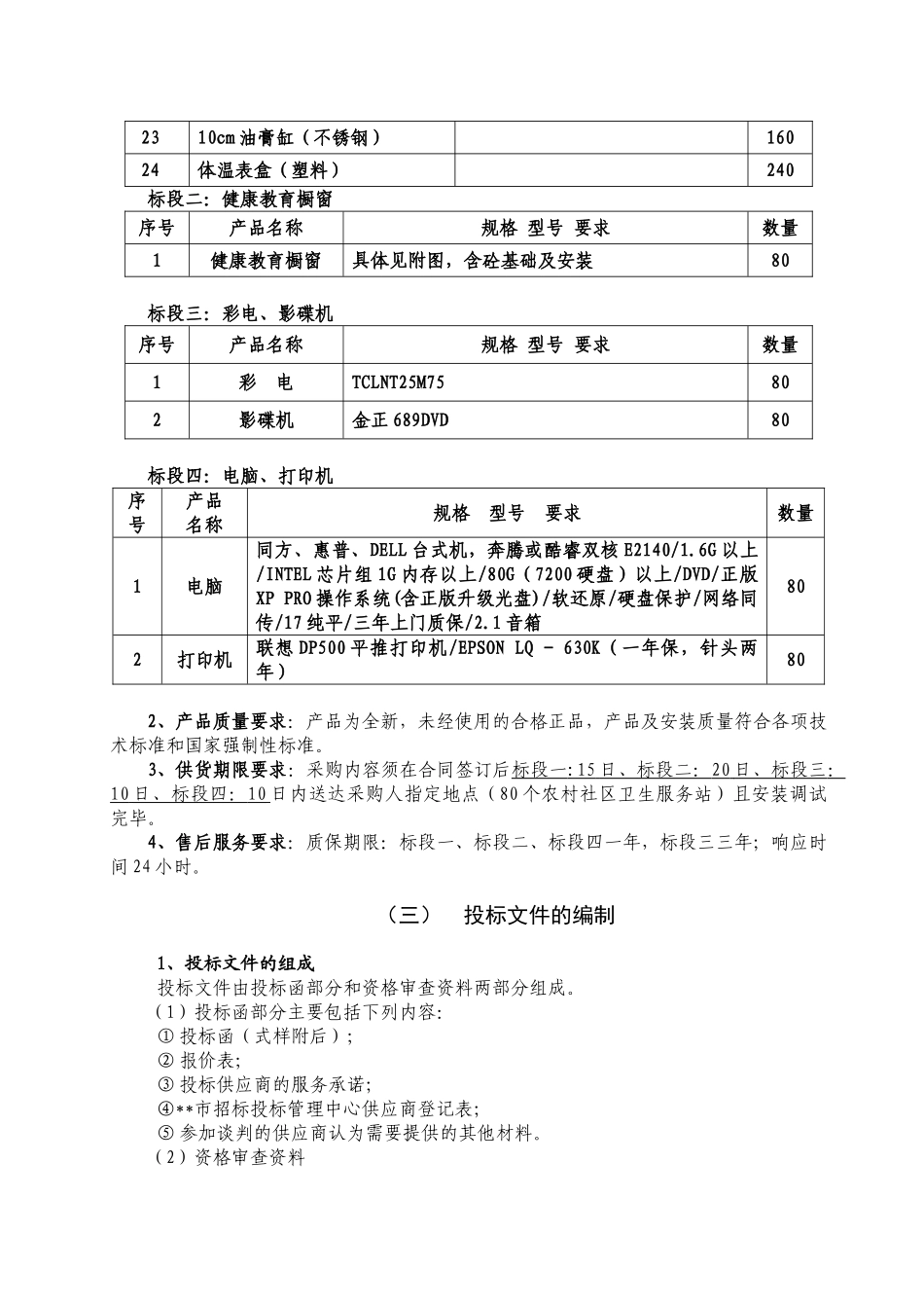 农村社区卫生服务站设备采购竞争性谈判文件_第3页