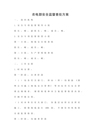 农电部安全监督查处方案精品策划方案