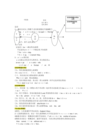 冠词思维导图及练习