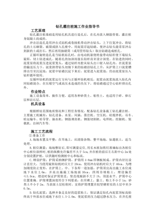 冲击钻孔灌注桩施工作业指导书