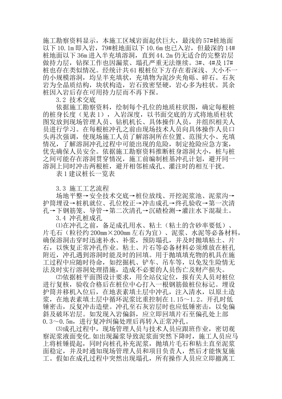 冲孔灌注桩在溶洞地质施工中的处理应用_第2页