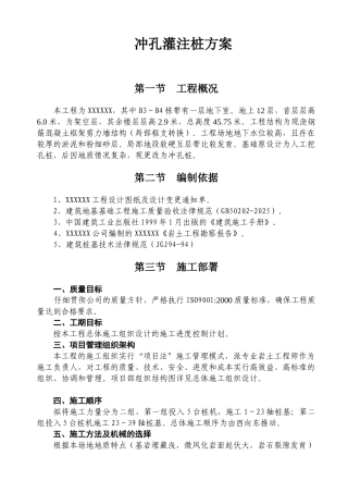 冲孔灌注桩方案