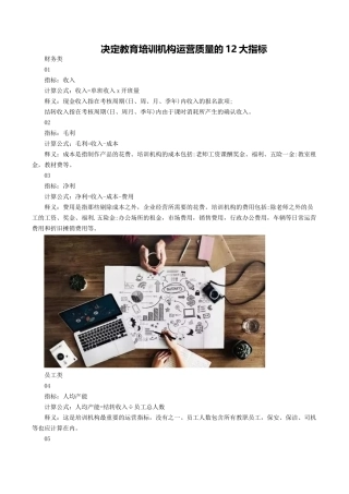 决定教育培训机构运营质量的12大指标