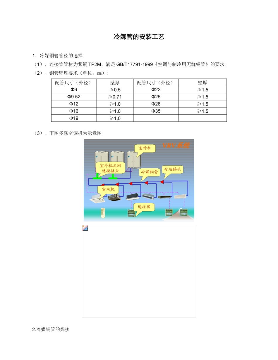 冷媒管的安装工艺-_第1页