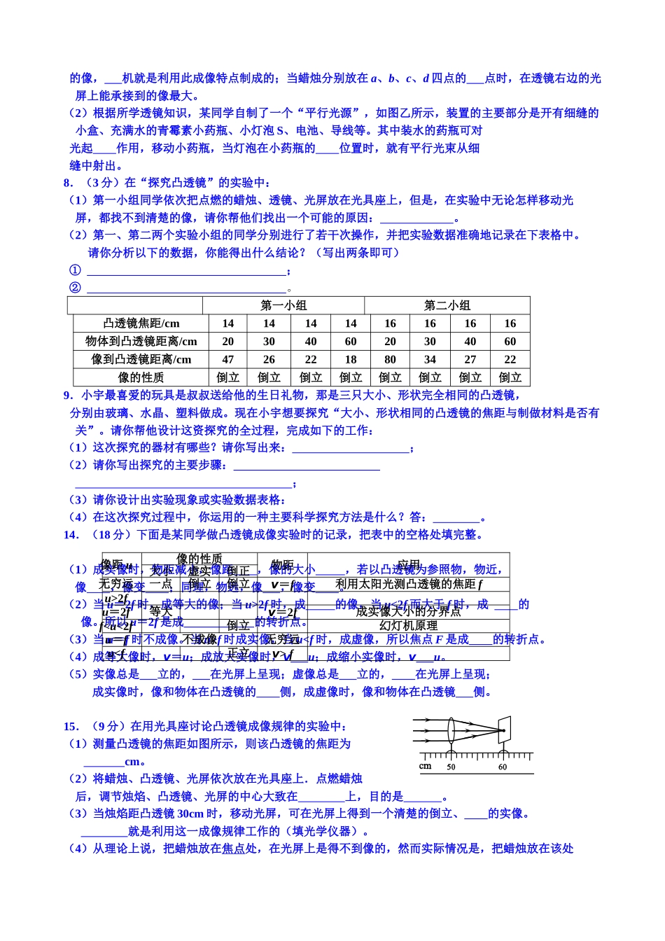 凸透镜成像实验题_第2页