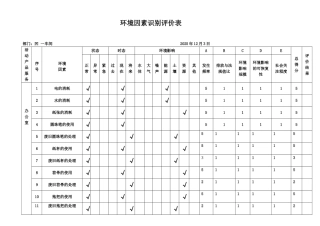 凹一环境因素识别评价表改