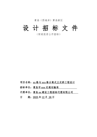 分离式立交桥设计招标文件