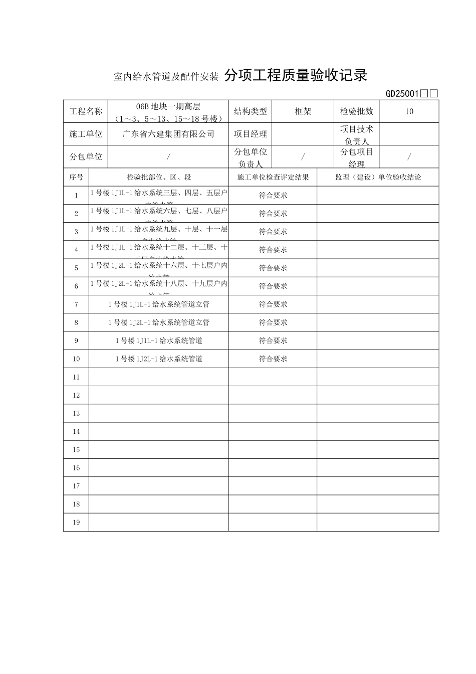 分项工程质量验收记录_第1页