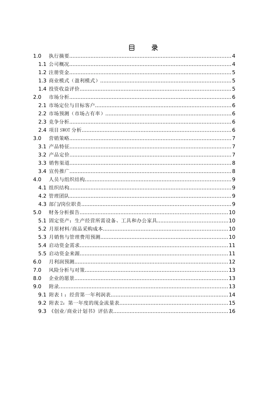 创业商业计划书模板副本_第3页