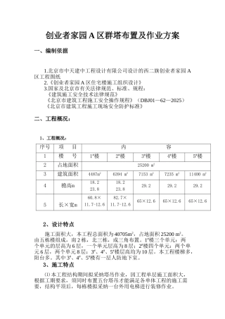 创业者家园A区群塔布置及作业方案