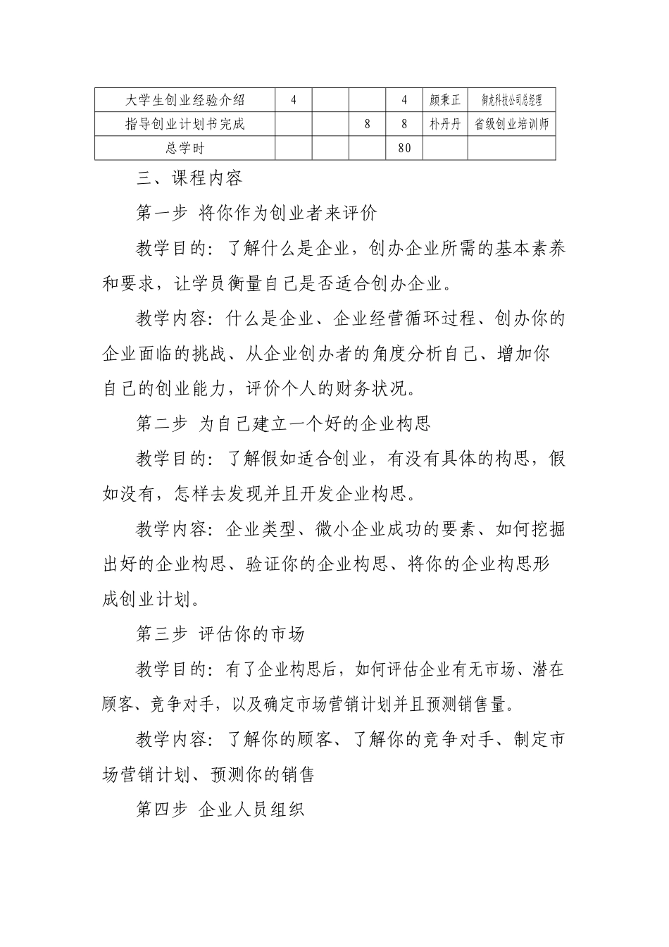 创办你的企业SYB培训教学大纲和课程安排_第2页