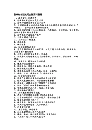 创建文明台账整理