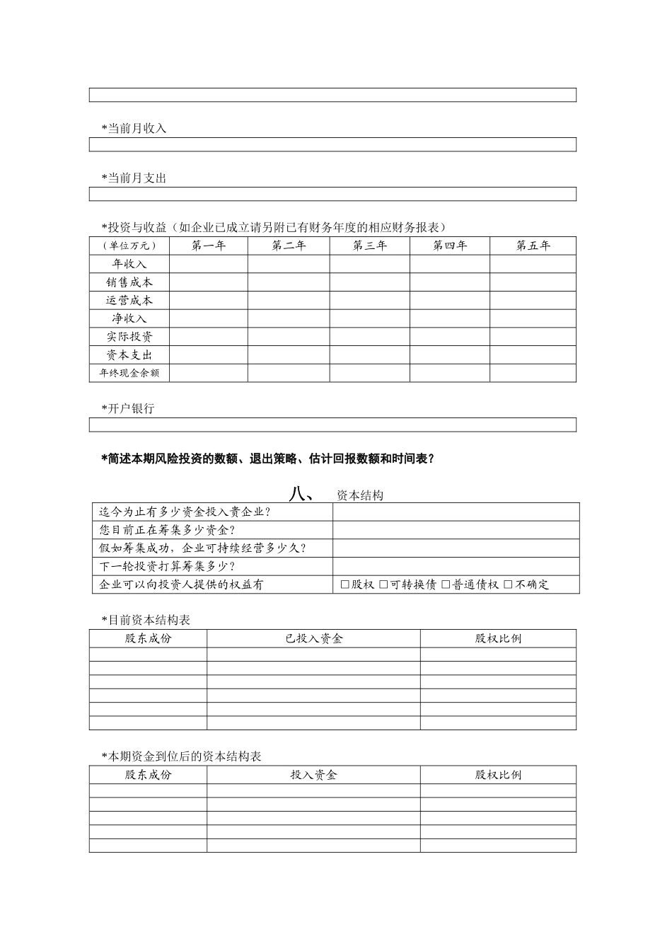 创投企业商业计划书模板_第3页
