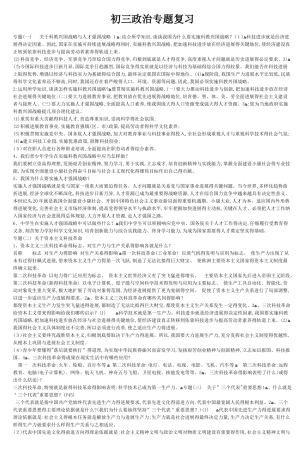 初三政治专题复习-