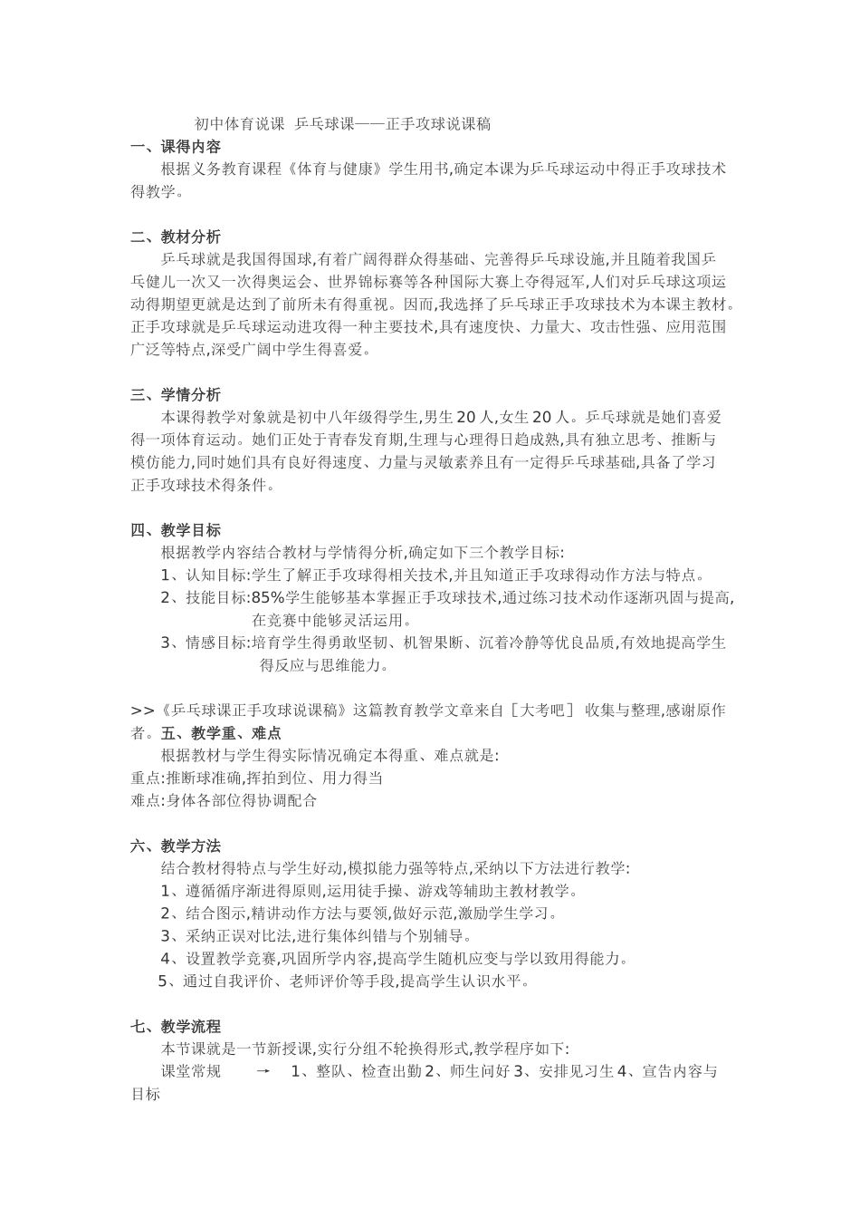 初中体育说课全集_第1页