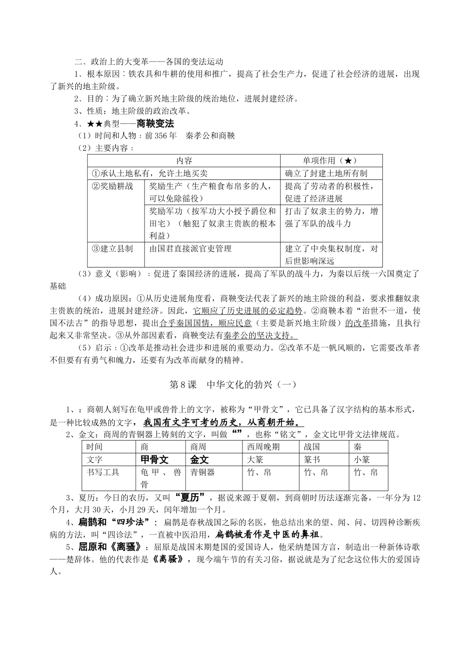 初中历史知识点总结_第3页