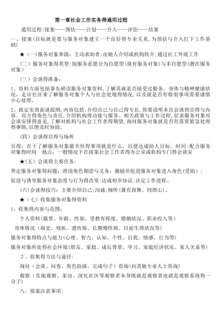 初级社工考试实务复习汇集