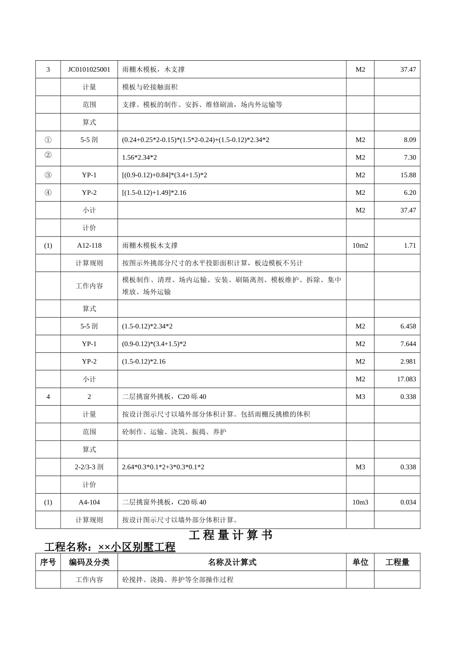 别墅工程v基他构件计算式_第3页