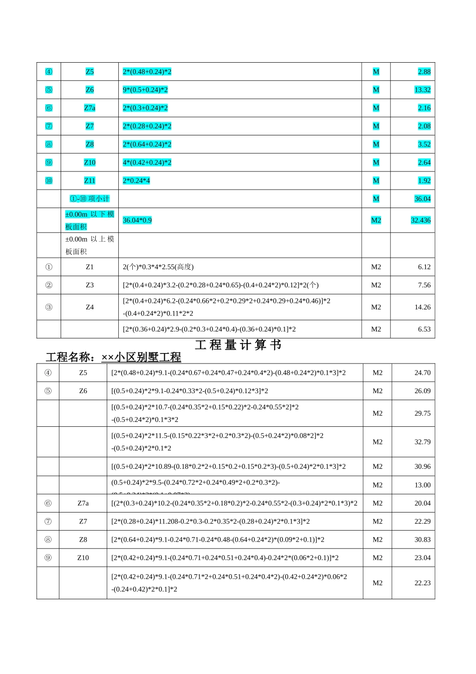 别墅工程v措施费计算式_第3页