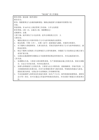 副总裁的职位说明书