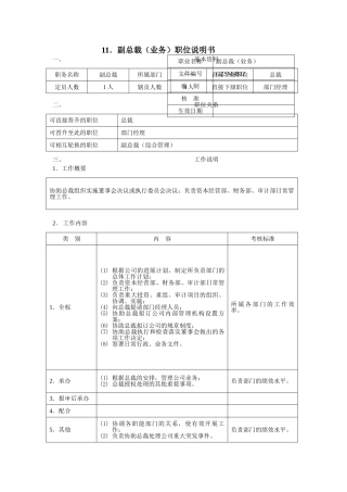 副总裁职位说明书