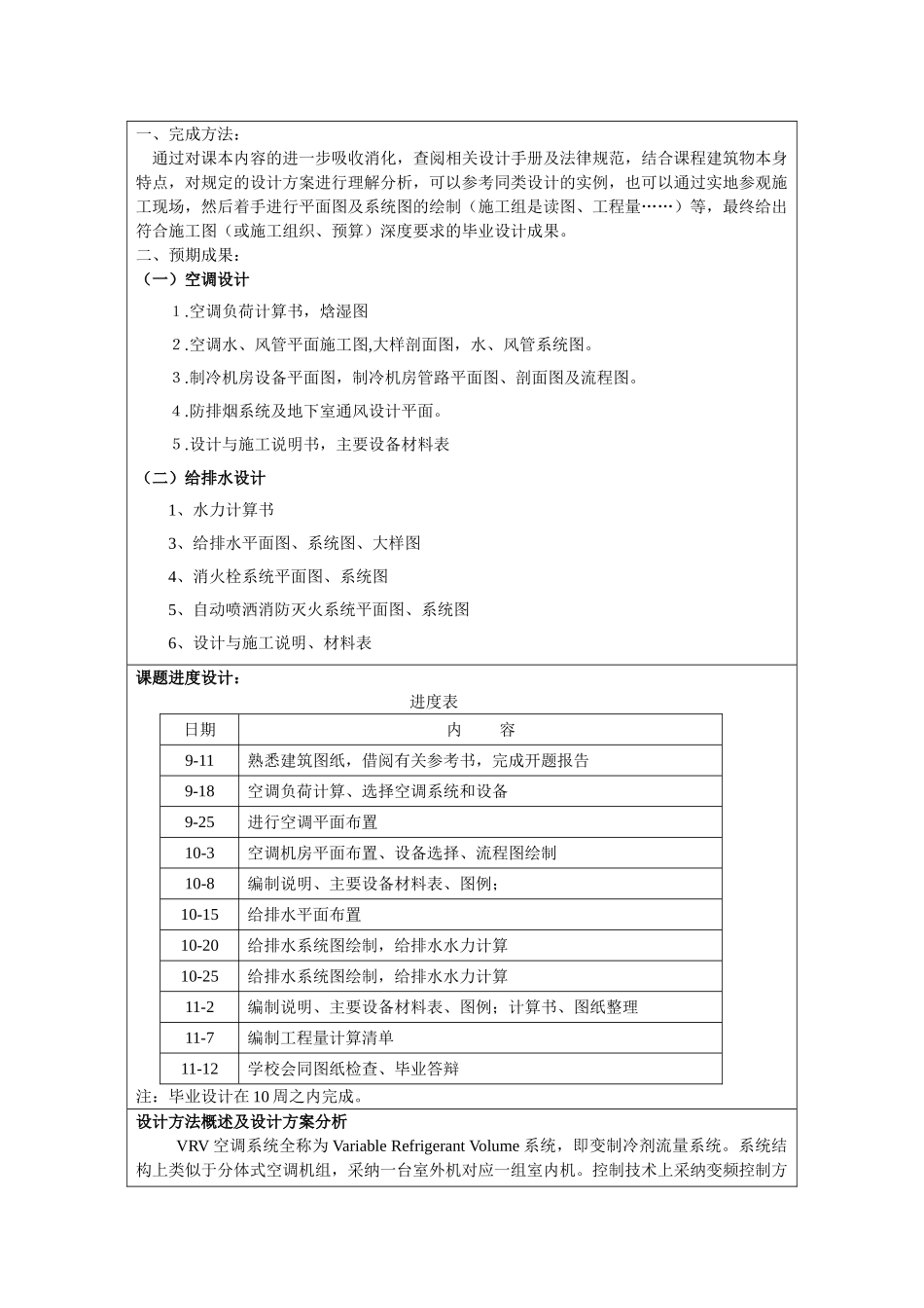 办公楼vrv空调工程毕设开题报告_第2页