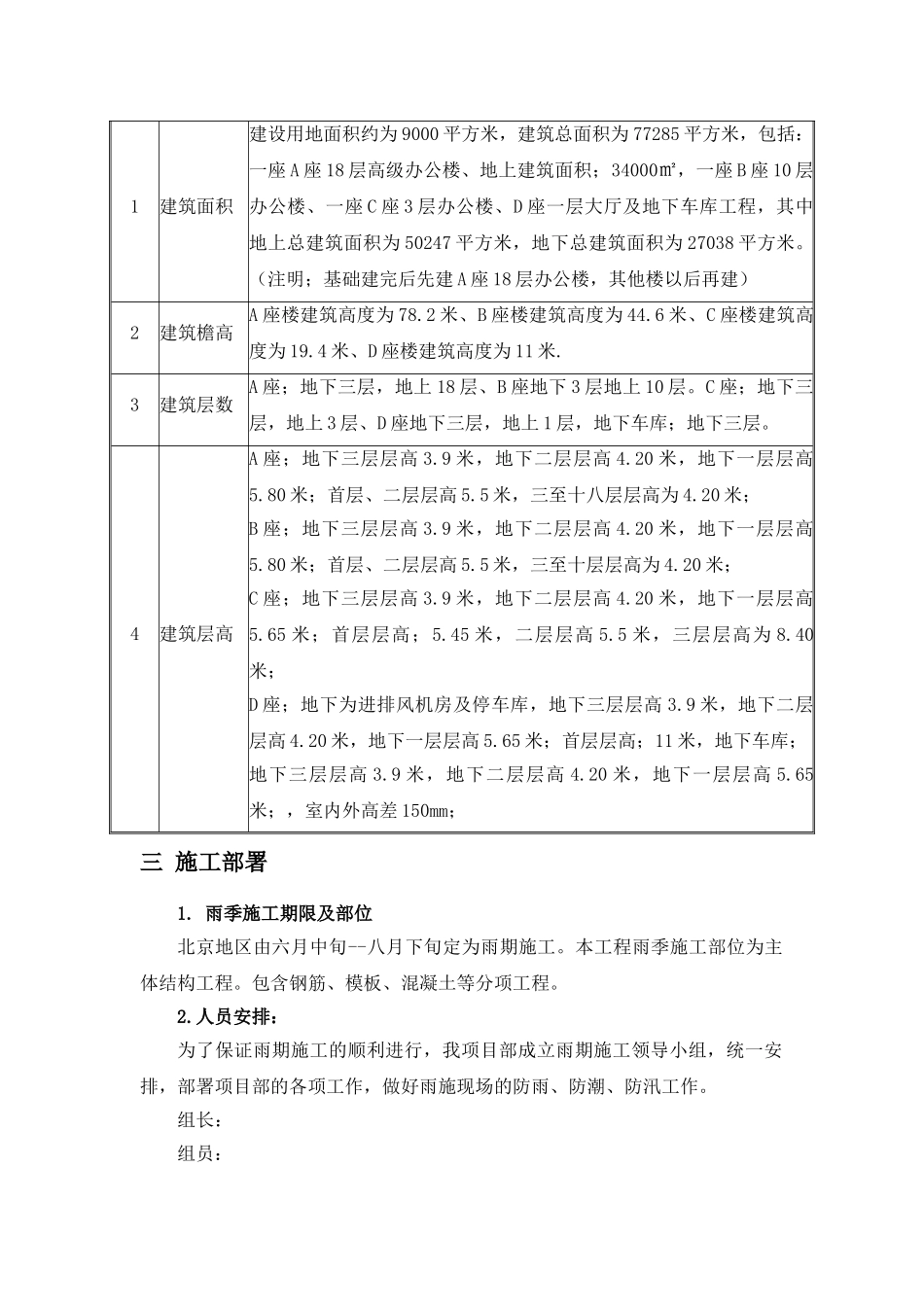 办公楼群工程雨季工程施工方案_第3页