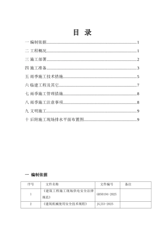 办公楼群工程雨季工程施工方案