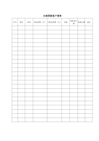 办理贷款客户清单