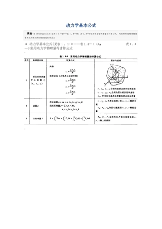 动力学基本公式