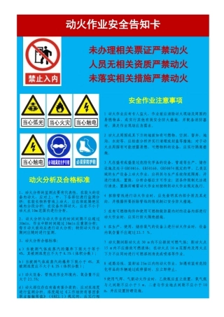 动火作业安全告知卡
