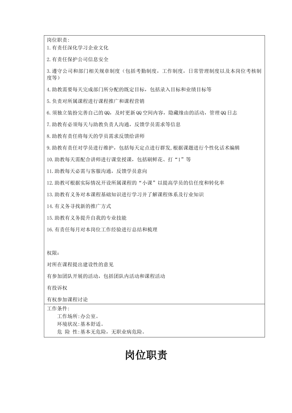 助教岗位职责——表格_第2页