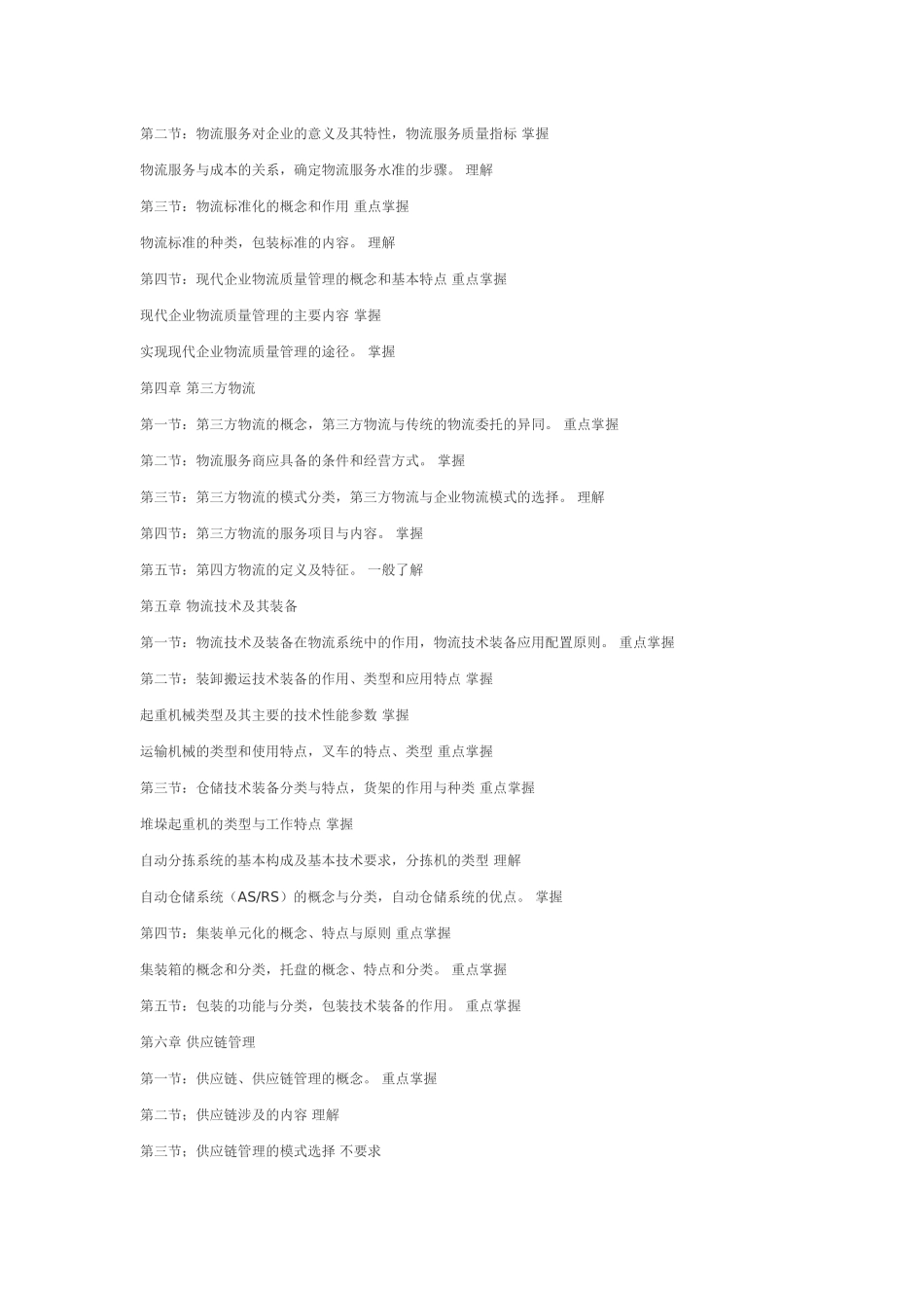 助理物流师大纲及试卷结构_第2页