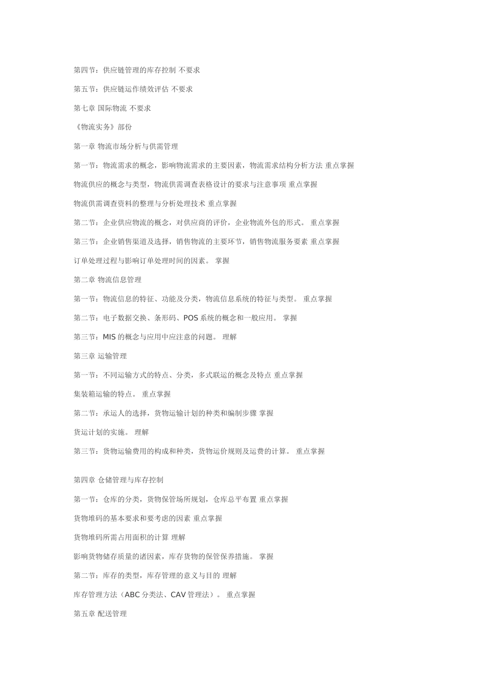 助理物流师大纲及试卷结构_第3页