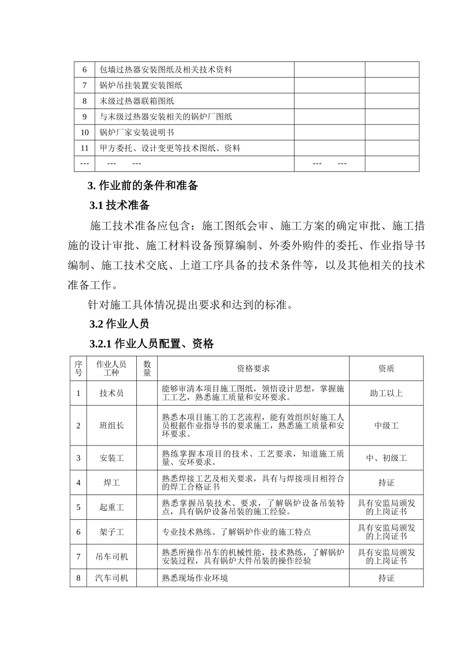 包墙过热器组合、安装作业指导书要点_第3页