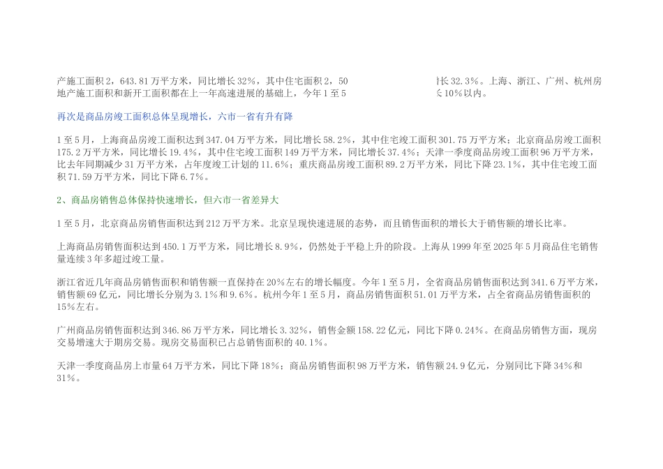 北京、上海、天津、重庆、广州、杭州房地产发展形势分析报告_第2页