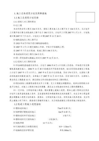 北京地铁轨道工程某合同段道床铺轨施工组织设计